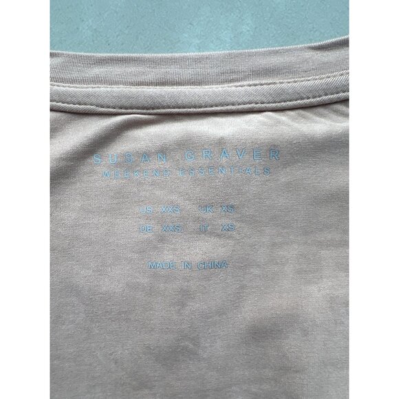 Susan Graver Weekend Essentials Cool Touch U Neck Top Womens XXS Warm Taupe NEW - Picture 4 of 7